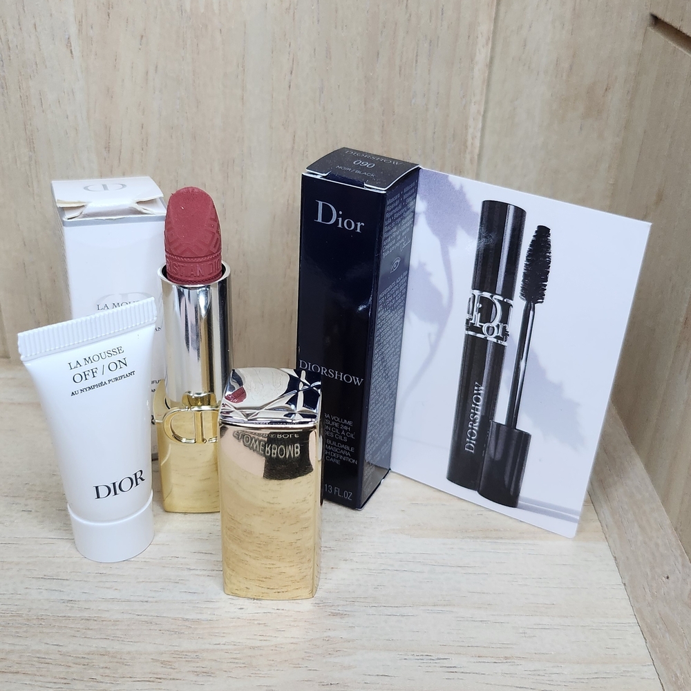 DIOR BUNDLE!! 3 PIECES. MASCARA, LIPSTICK & OFF/ON.